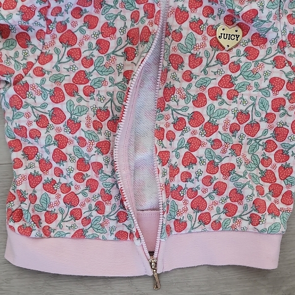 Juicy Couture Pink Strawberry Print Hoodie and Shorts Size 3T Kids Girls Toddler - Picture 11 of 15